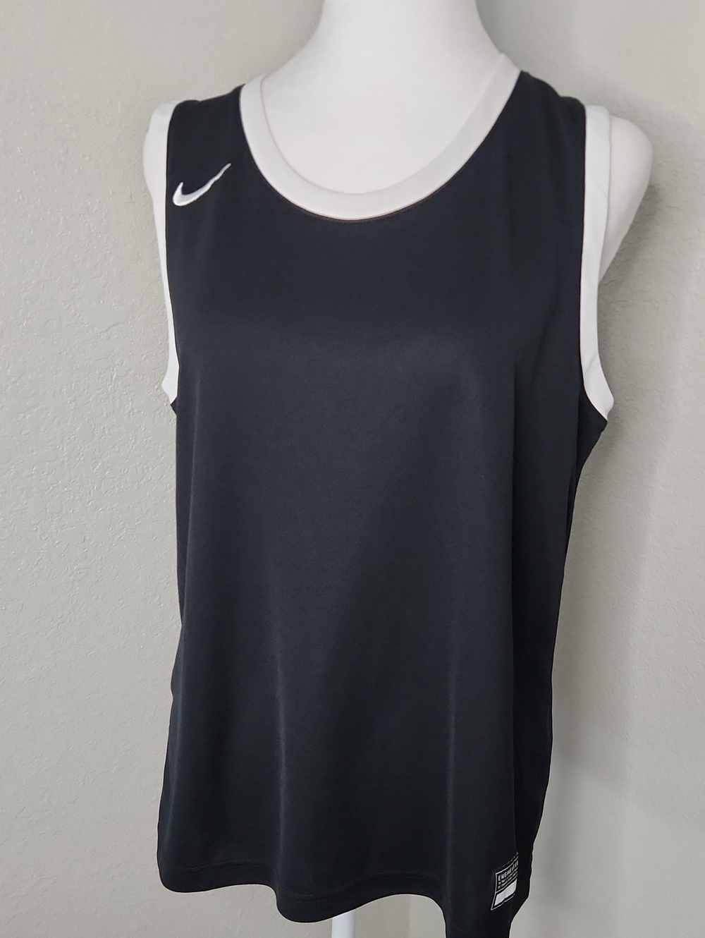 Nike Women’s Black Tank with White Trim and Swoosh